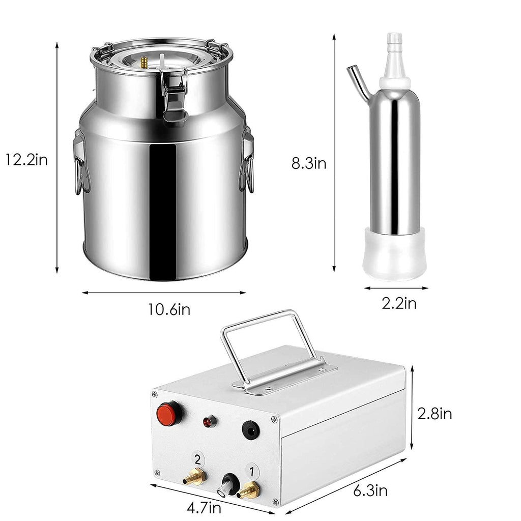 14L MilMachine for Cows Farms Or Daily Family,Electric Vacuum Pulsation Suction Pump Milker Machine,Portable Automatic Cattle MilEquipment with Brush Milk Lining (14L) …