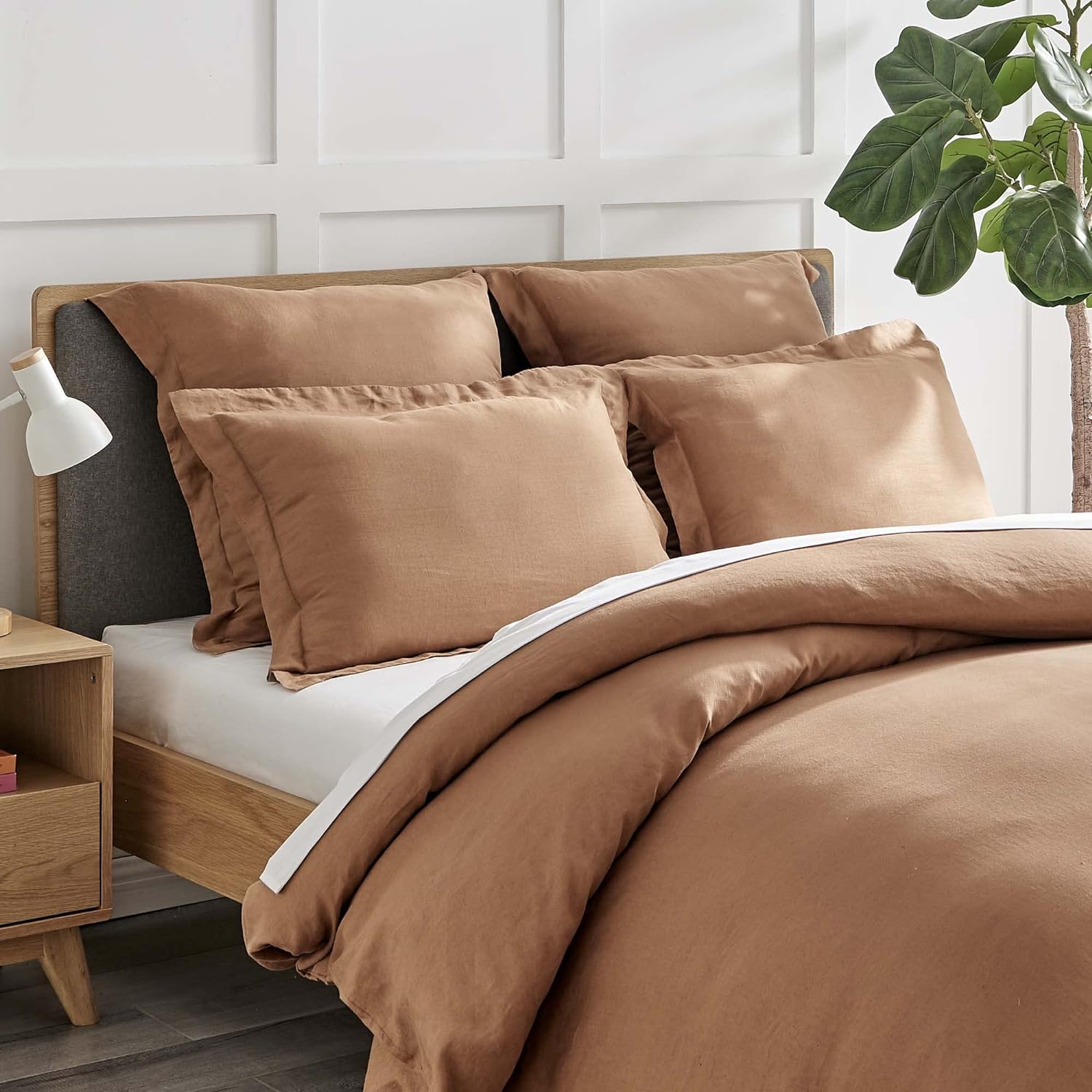 Levtex Home - Linen - Full/Queen Duvet Cover - Washed Linen in Sandstone - Duvet Cover Size (90 x 94in.)