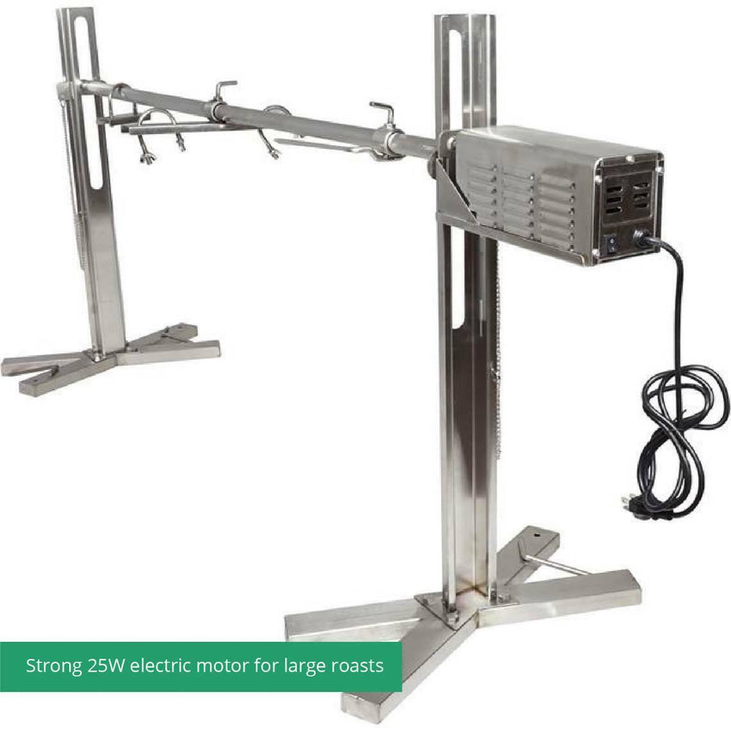 Outdoors Open Fire 25W Spit Tripod Rotisserie Roaster Stand 125 LB