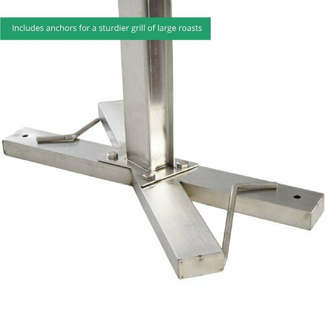 Outdoors Open Fire 25W Spit Tripod Rotisserie Roaster Stand 125 LB