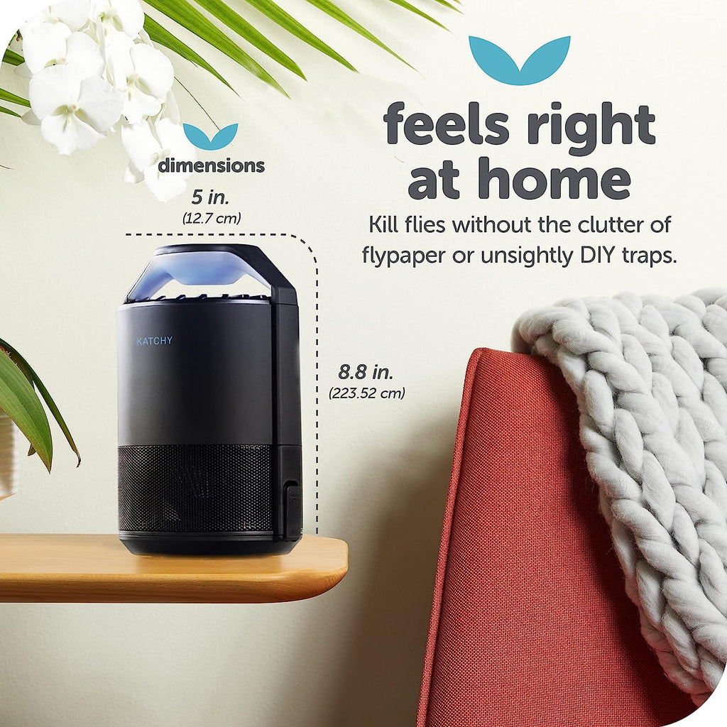 Katchy Automatic Indoor Insect Trap - Self-Activating Killer for Mosquitos, Gnats, Moths, Fruit Flies - Non-Zapper Traps for Inside Your Home - Catch Insects with Suction, Bug Light &amp; Sticky Glue