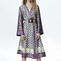 bohemian style v-neck long sleeve kimono