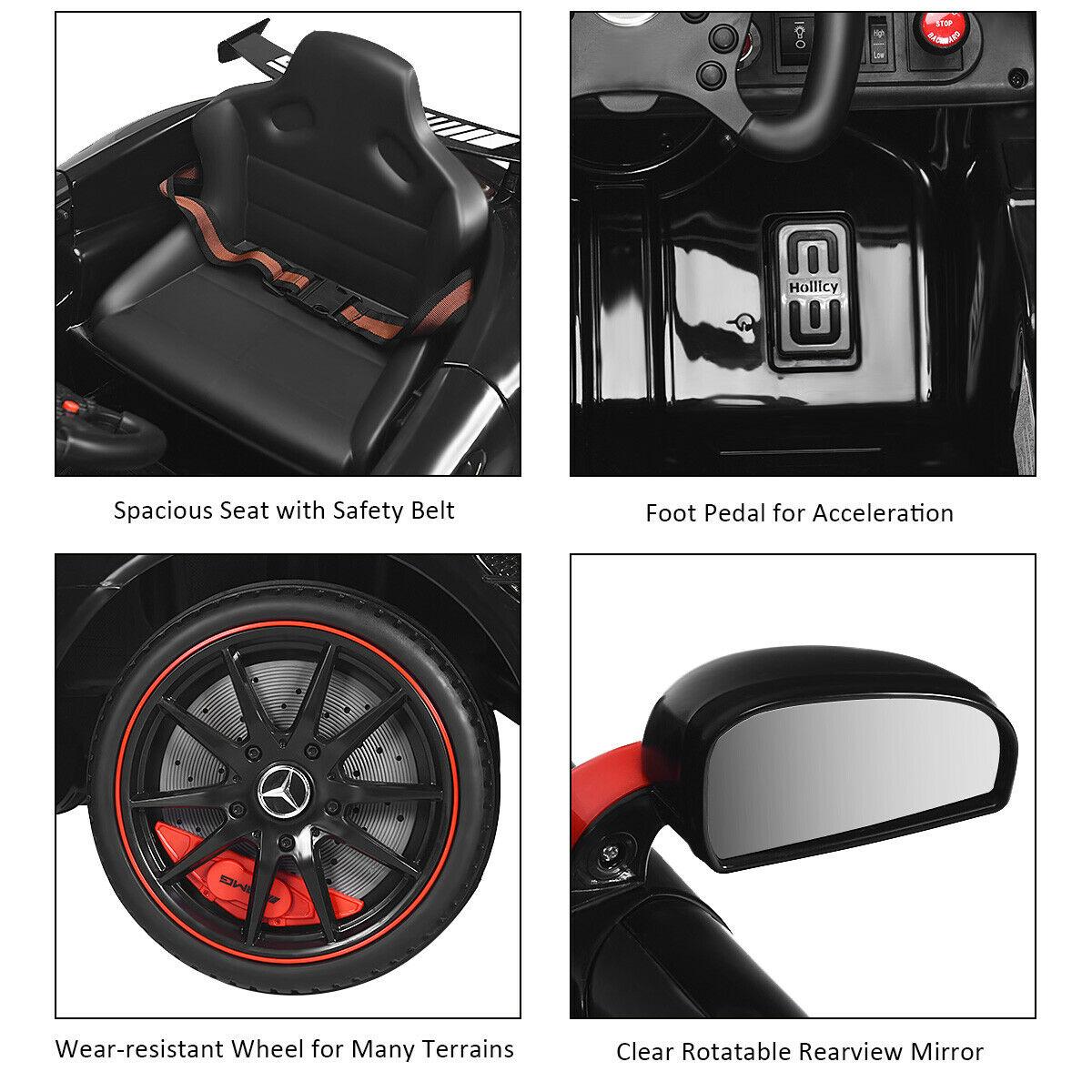 Gymax Licensed Kids Ride On Car 12V Electric Mercedes Benz Toy Car with 2.4G Remote Control