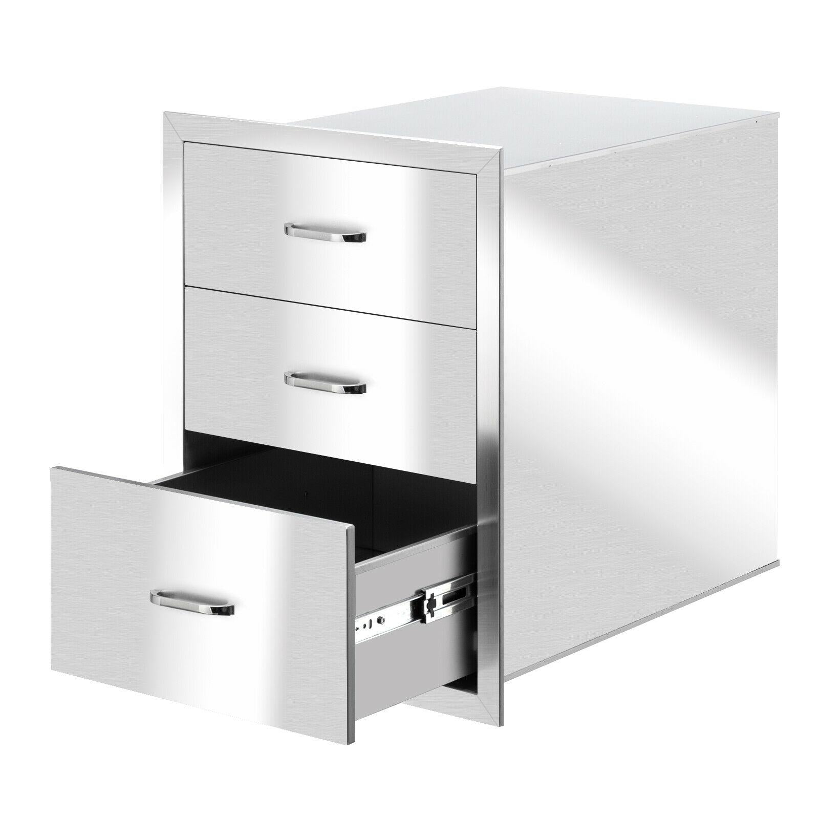 23"x18"x23" Outdoor Kitchen Drawer BBQ  Steel Access Drawer Silver
