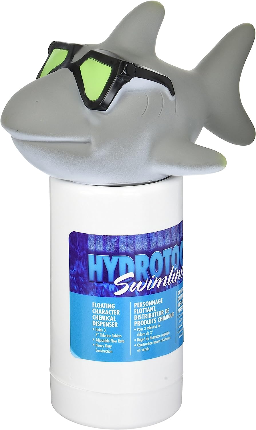 SWIMLINE HYDROTOOLS 87271 Shark Large Capacity Pool &amp; Spa Chemical Dispenser | Compatible With Bromine &amp; Chlorine Supports 1-3’’ Tablets | Adjustable For Customizable Flow Rate | Cost Effective