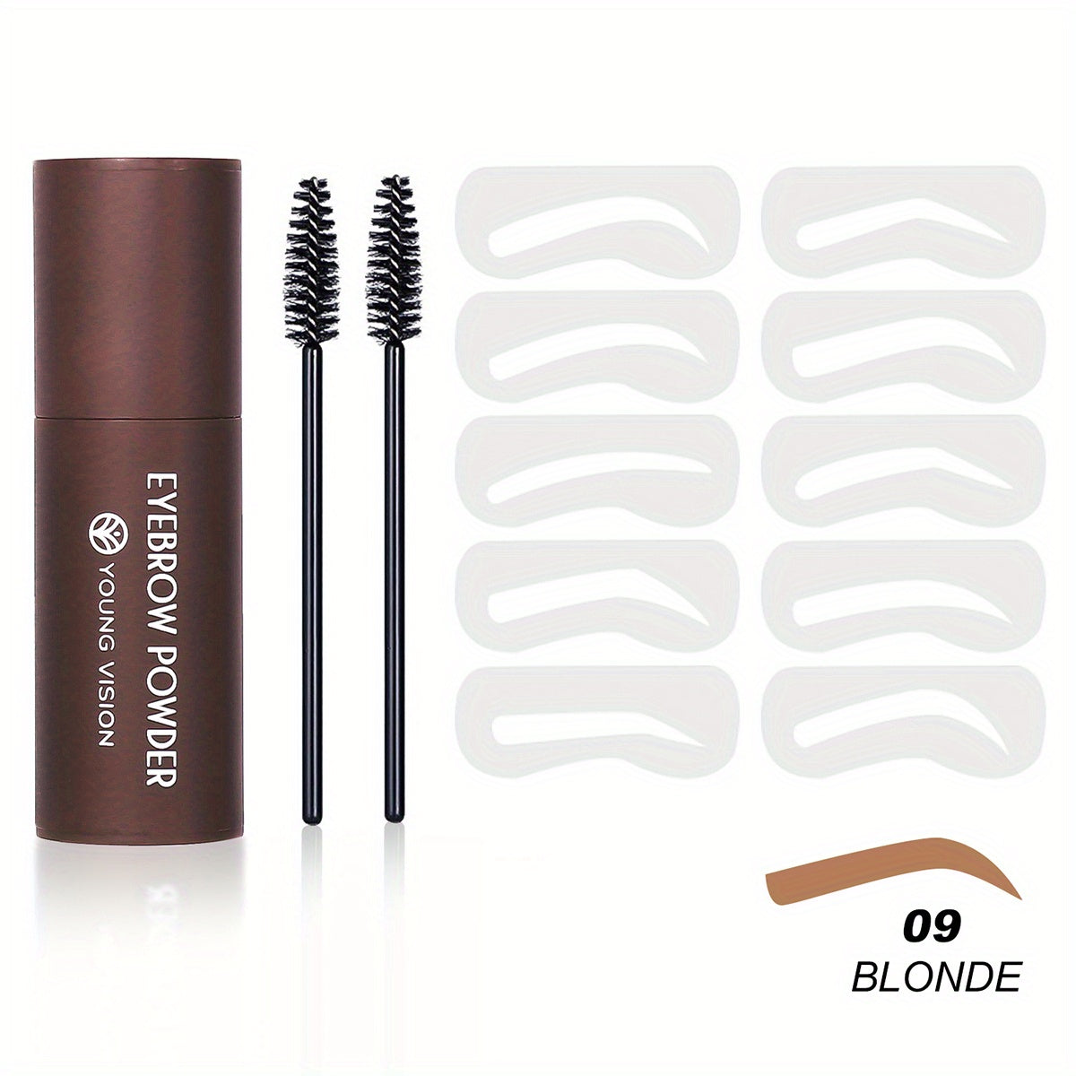 Eyebrow Stamp Stencils Kit, One Step Brows Powder Makeup