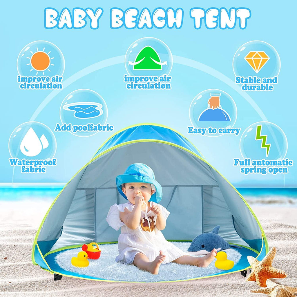 monobeach baby beach tent pop up portable shade pool uv protection sun shelter for infant