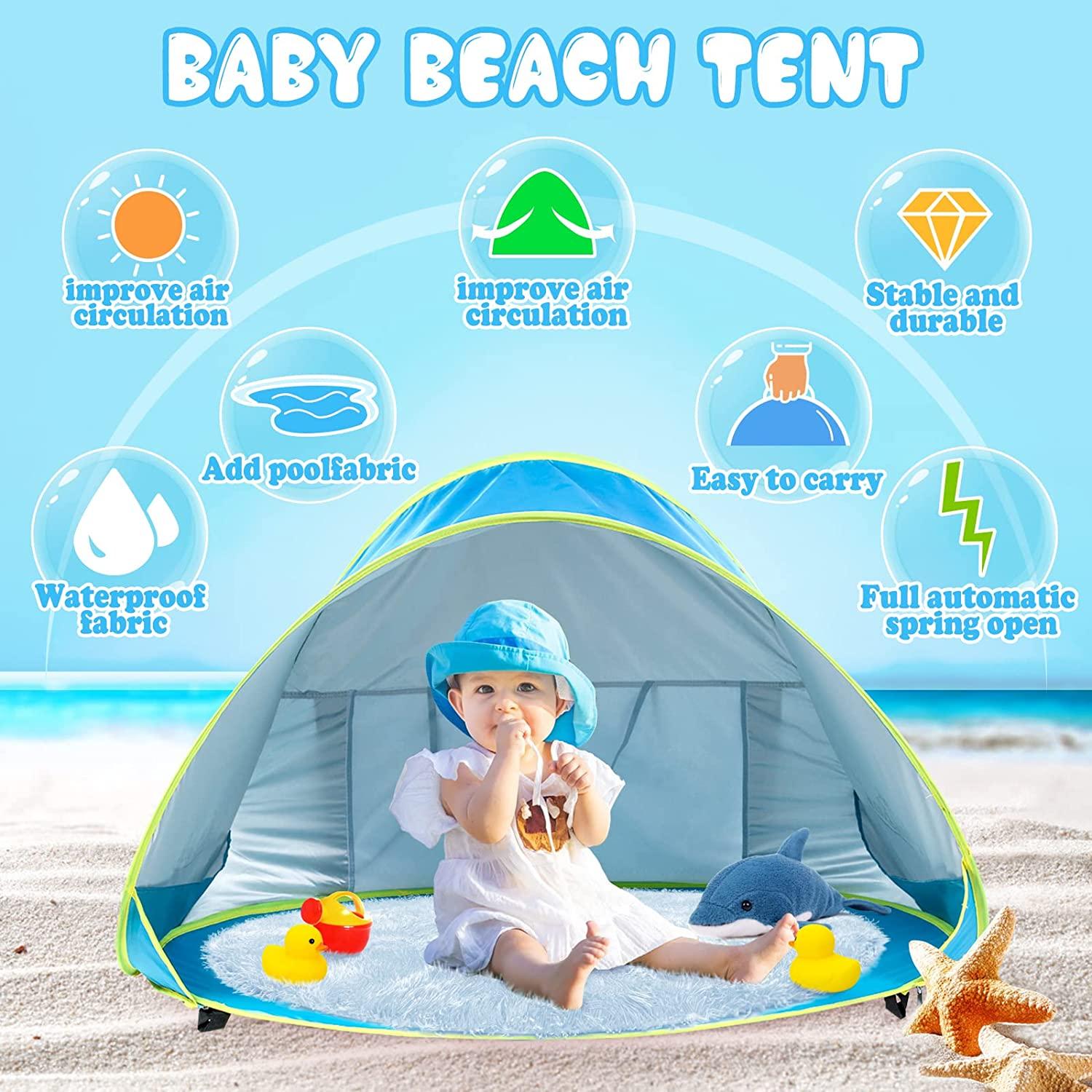 monobeach baby beach tent pop up portable shade pool uv protection sun shelter for infant