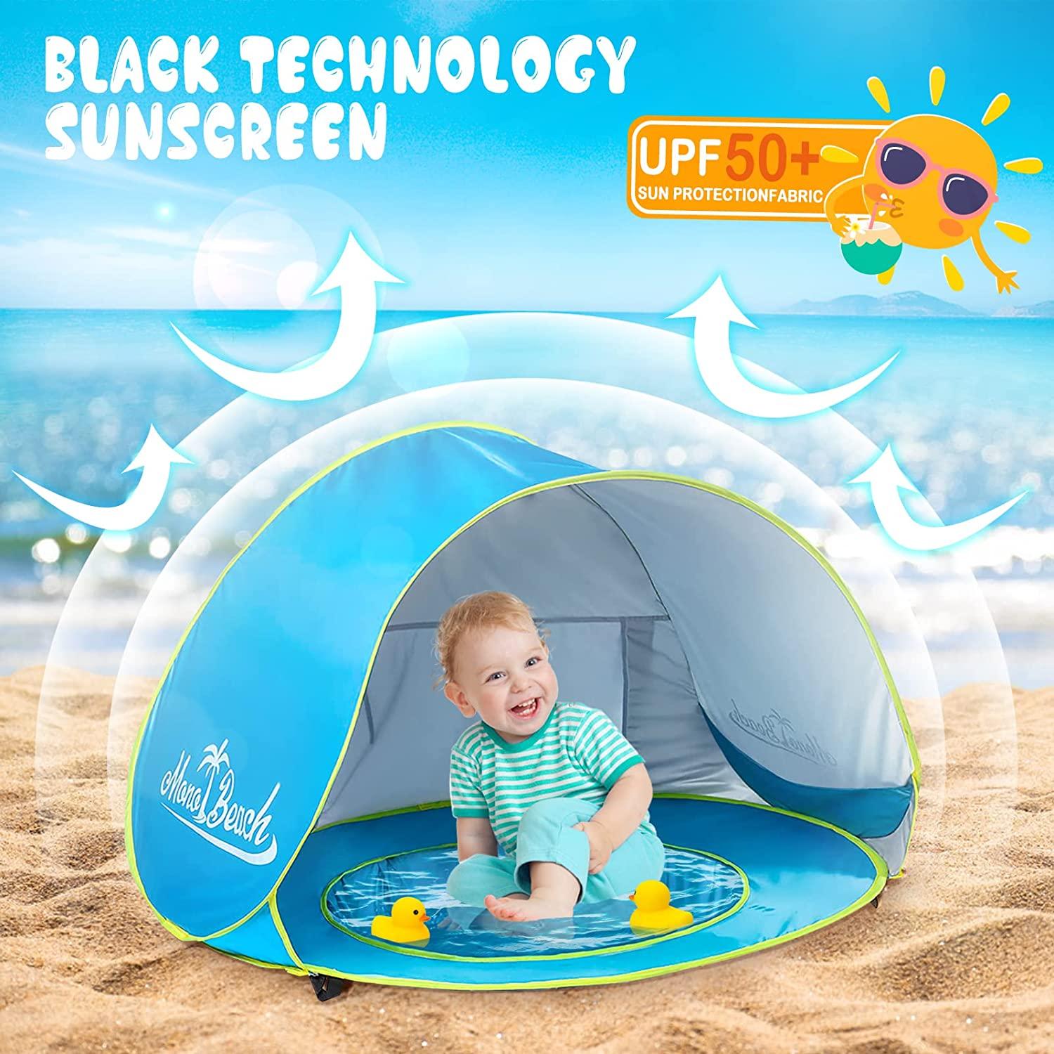 monobeach baby beach tent pop up portable shade pool uv protection sun shelter for infant