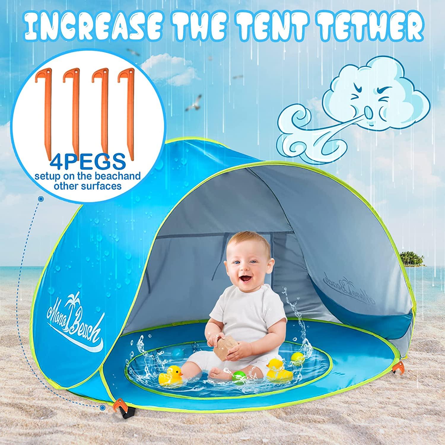 monobeach baby beach tent pop up portable shade pool uv protection sun shelter for infant