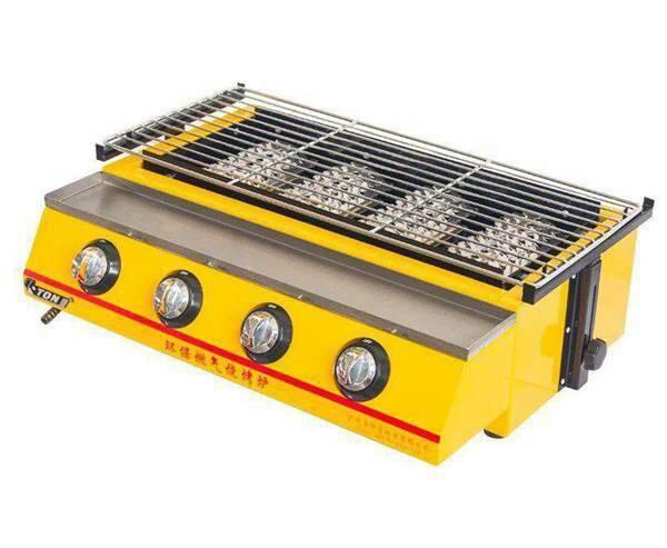 Commercial ET-K222 4 head gas-fired grill smokeless barbecue machine
