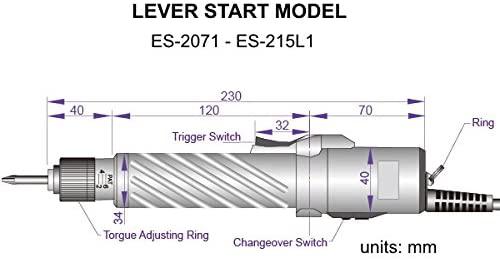 ES-215L1 Lever Start Torque Screwdriver (1.76-13.2 in lbs), direct plug-in
