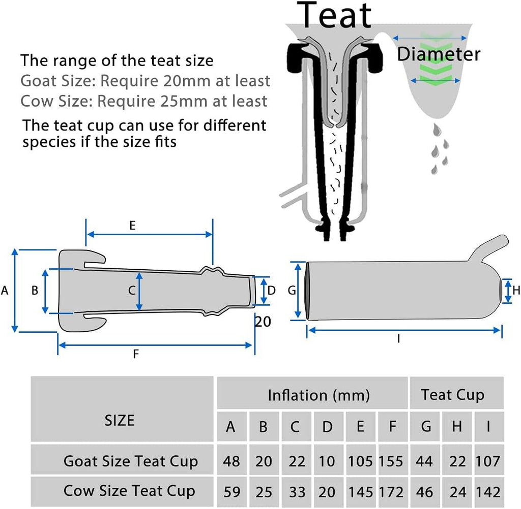Hantop 3L Goat MilMachine,Portable Pulsation Vacuum Pump Goat Milker Livstock MilMachine (Basic Model)