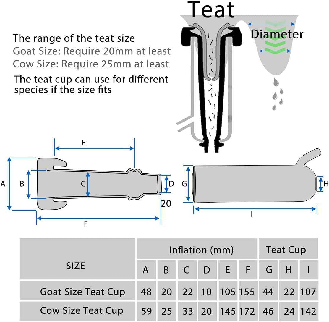 Hantop 3L Goat MilMachine,Portable Pulsation Vacuum Pump Goat Milker Livstock MilMachine (Basic Model)