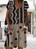 Plus Size Round Neck Short Sleeve Mini Dress