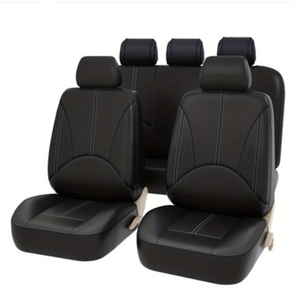 Car PU Leather Seat Cover High Quality Full Set universal cars Leather Seat Cover 5 Seat Protection Cover Suitable For Most Cars