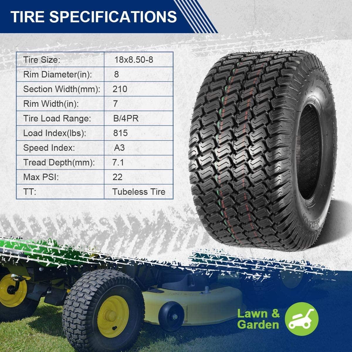 MaxAuto 18x8.50-8 18x8.5x8 Lawn Mower Golf Cart Turf Tires 4PR P332, Set of 2