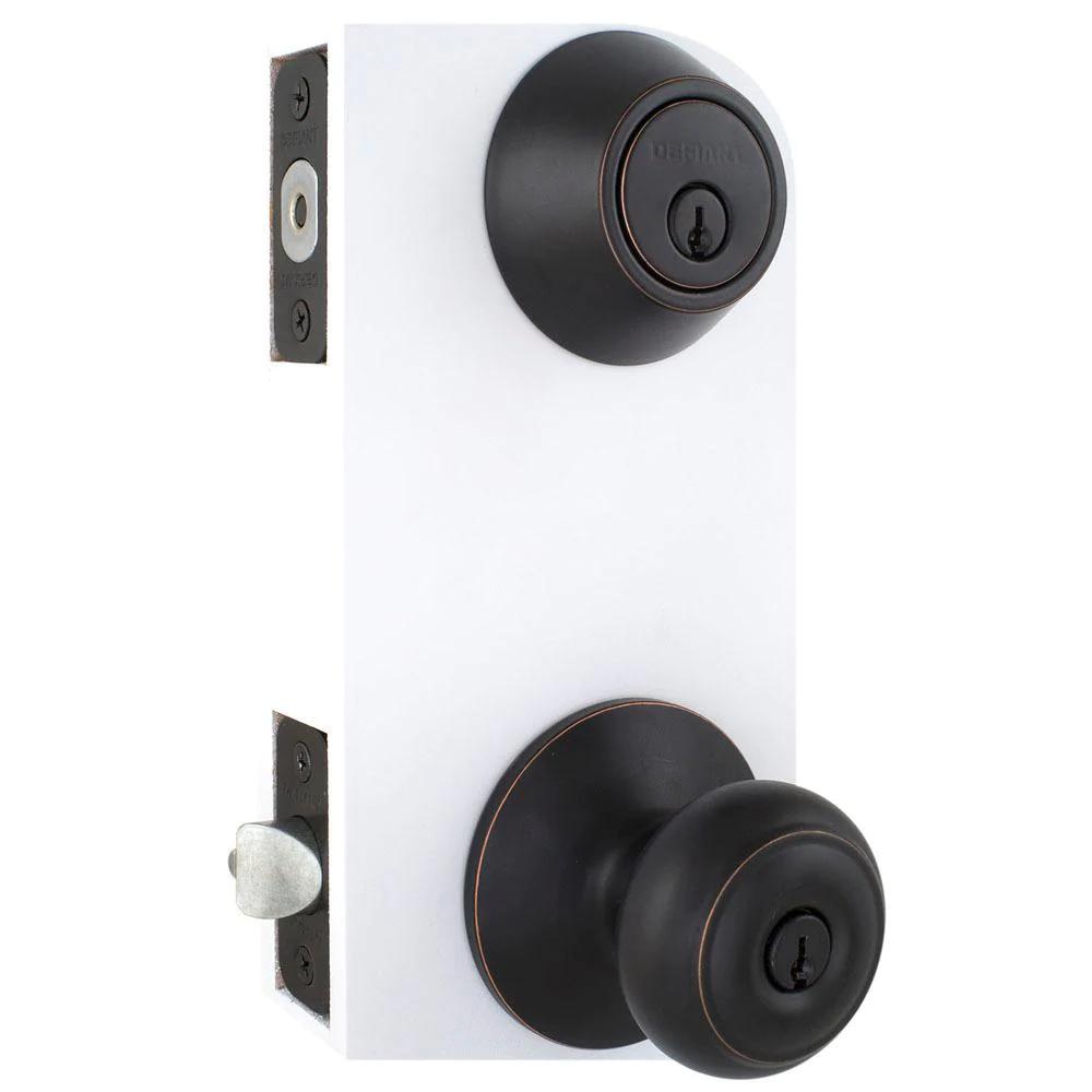 Hartford Aged Bronze Entry Knob and Single Cylinder Deadbolt Combo Pack