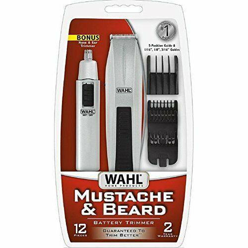 Wahl Mustache & Beard Battery Trimmer Kit with Bonus Nose Trimmer 1 ea (Pack of