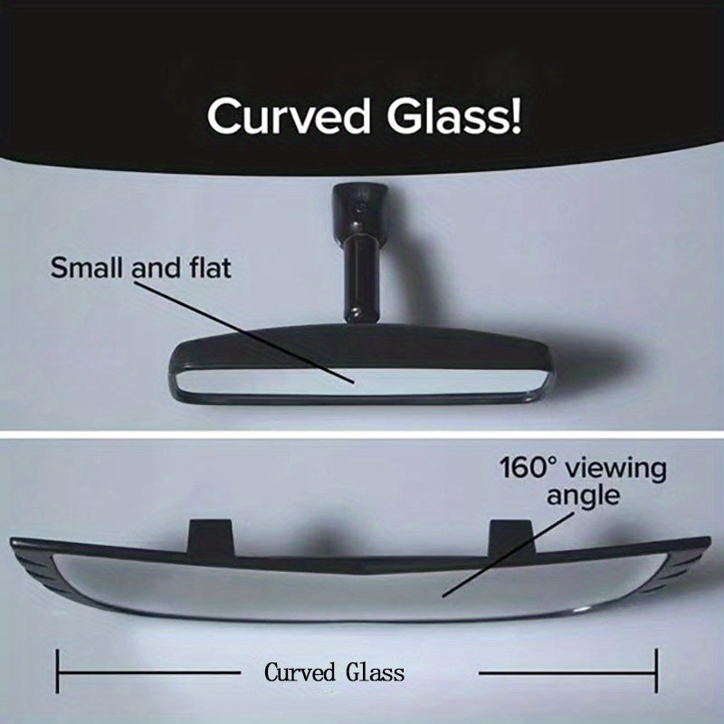 1pc Car Wide Angle Rearview Mirror Curved Interior LarField Of View Inside Mirror Blind Area Auxiliary Mirror