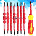Screwdriver DHL 50Set 8-In-1 Multi-purpose Electrican Insulated Electric Screwdriver Repair Hand Tools Kit Set 500V Color:Red