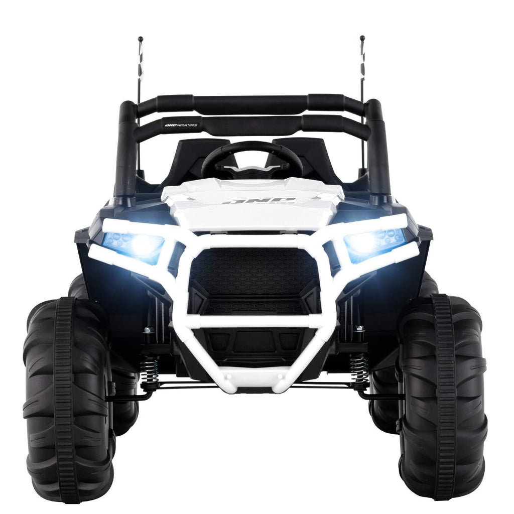 Uenjoy 12V Kids Ride on Toys Electric Battry-Powered Ride-On Truck Car RC Toy w/ Remote Control Realistic Off-Road UTV, Two Seater Ride On 3 Speeds WHITE