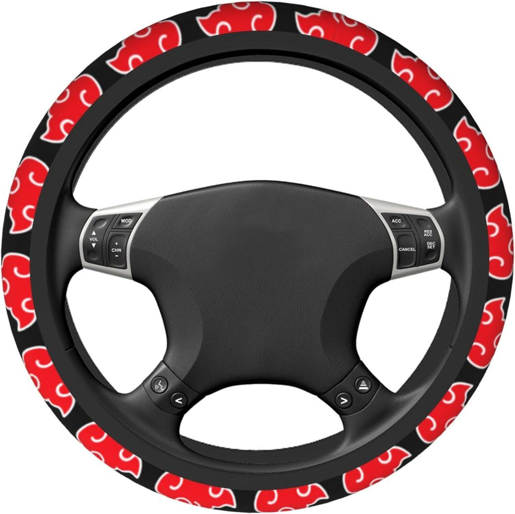 LYEXOPB Anime Steering Wheel Cover Anime Car Accessories for Men Women with Keychains, 15 Inch Anti-Slip Car Steering Wheel Covers Universal Fit