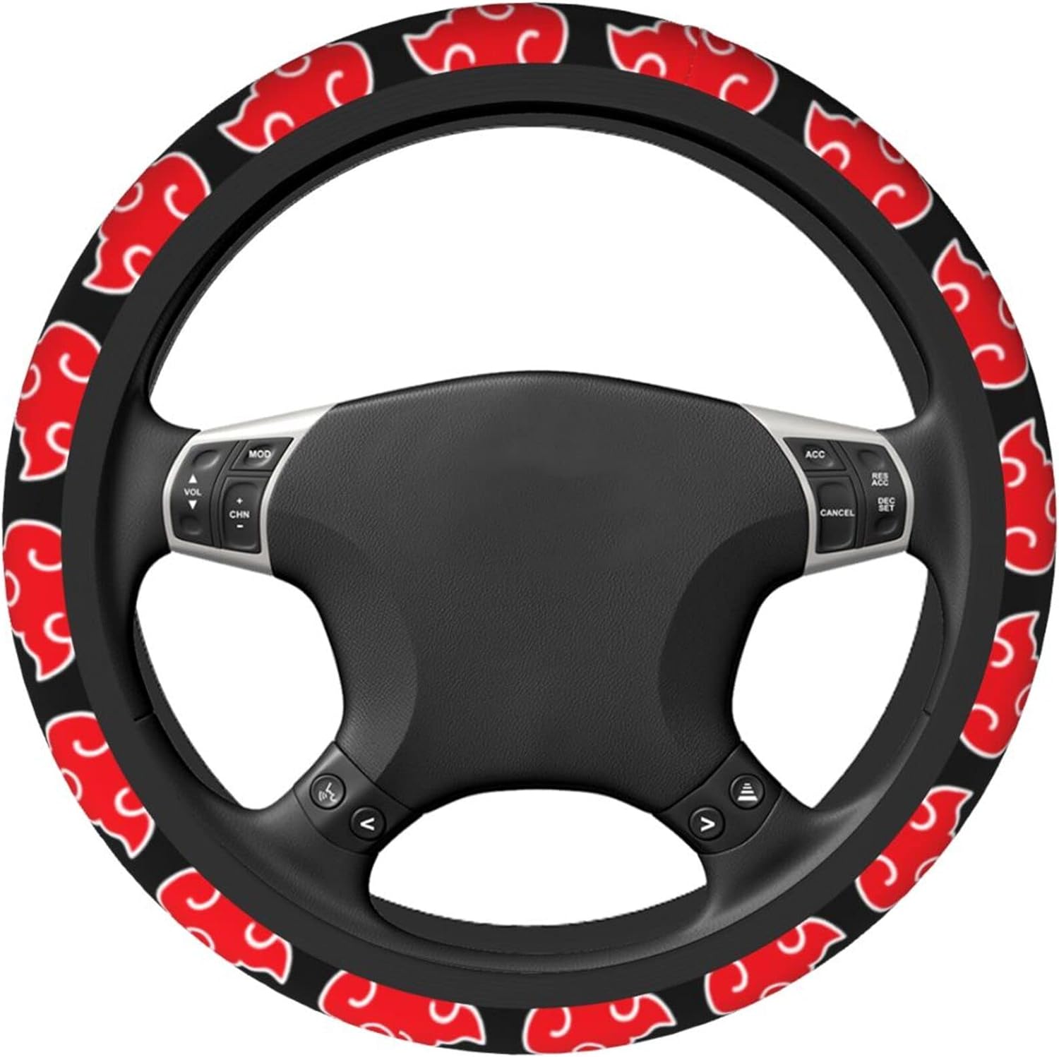 LYEXOPB Anime Steering Wheel Cover Anime Car Accessories for Men Women with Keychains, 15 Inch Anti-Slip Car Steering Wheel Covers Universal Fit