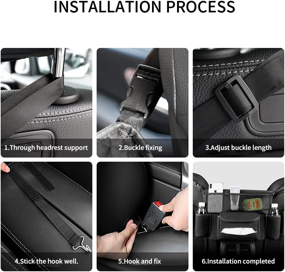 JEYODA Car Handbag Holder Between Seats Suede Large Capacity Car Purse Holder Automotive Consoles &amp; Organizers for Document Phone Storage Car Organizer(1925-style 2 grey)