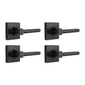 TonbridMatte Black Hall and Closet Door Lever with Square Rose (4-Pack)