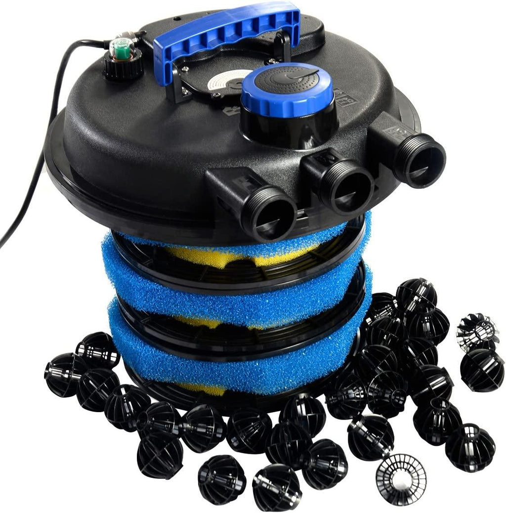 HAPPYGRILL Pond Filter 4000 Gallons Pond Pressure Bio Filter with 13W UV Light