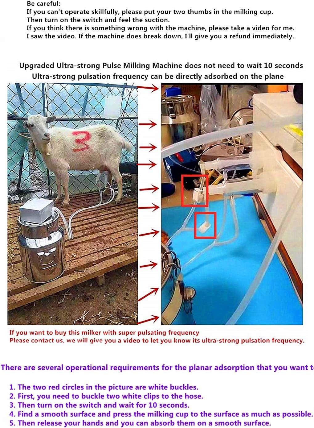 Futt Single Bucket Piston Vacuum Ultra-Strong Frequency Pulsation MilMachine for Cows Cattle or Sheep Optional (14L, Cow)