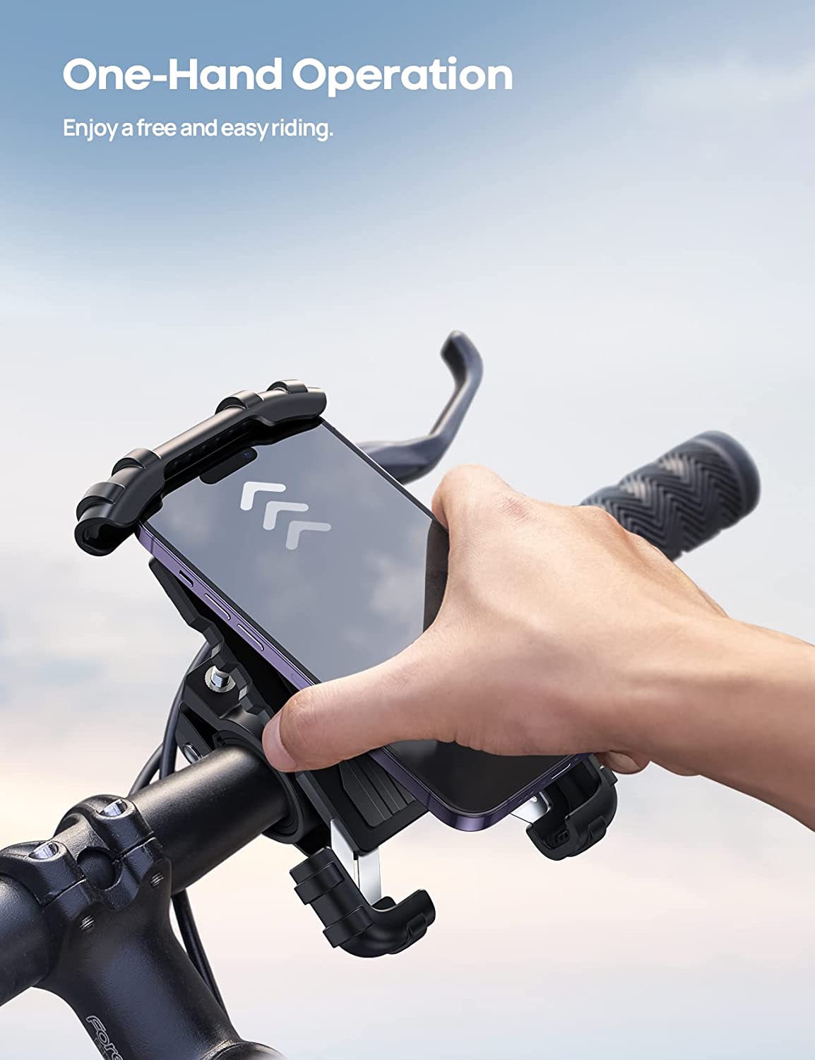 Bike Phone Holder, Motorcycle Phone Mount - Lamicall Motorcycle Handlebar Cell Phone Clamp, Scooter Phone Clip for iPhone 14 Plus/Pro Max, 13 Pro Max, S9, S10 and More 4.7" - 6.8" Smartphones