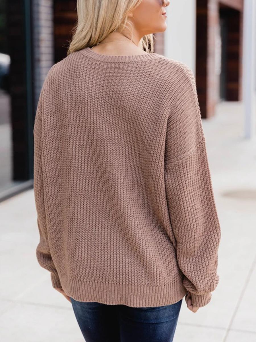 Women Chic Comfortable Warm Plain Casual Sweaters