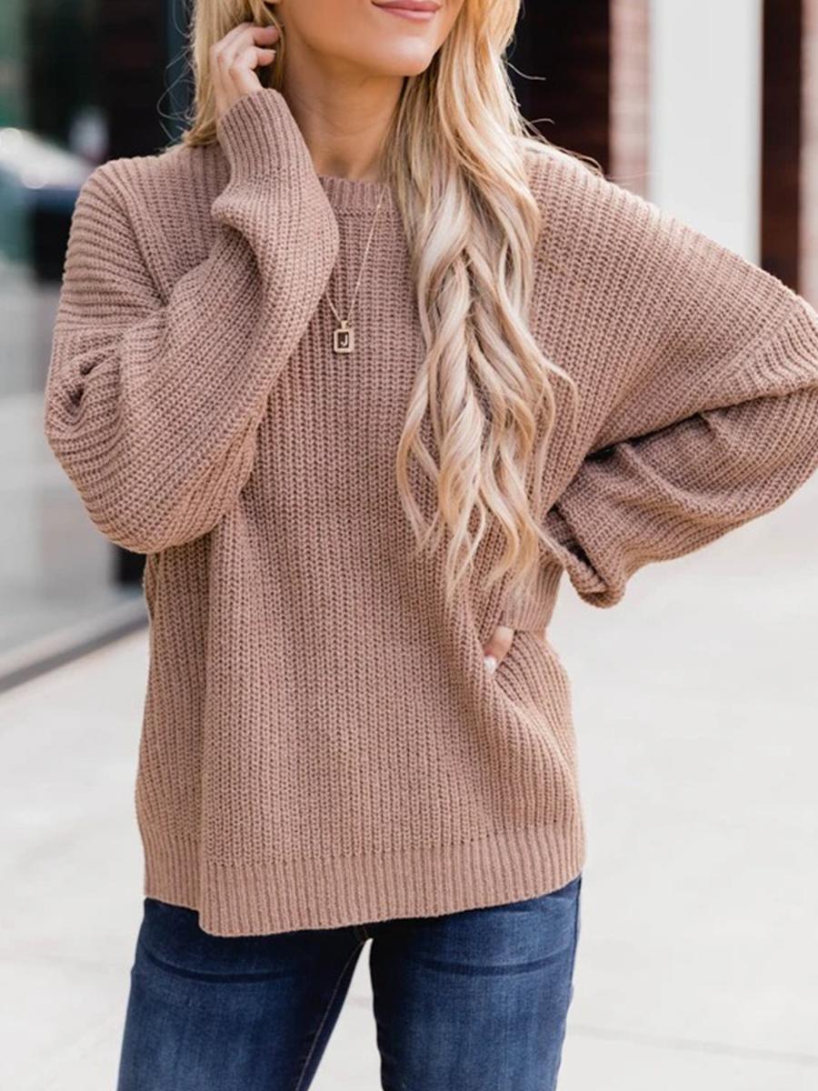 Women Chic Comfortable Warm Plain Casual Sweaters