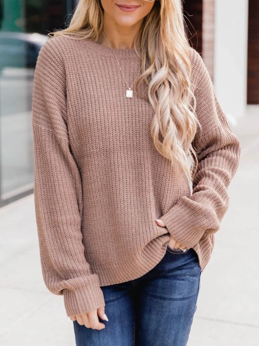 Women Chic Comfortable Warm Plain Casual Sweaters