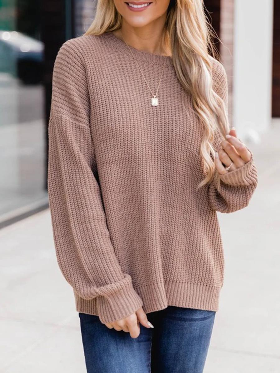 Women Chic Comfortable Warm Plain Casual Sweaters