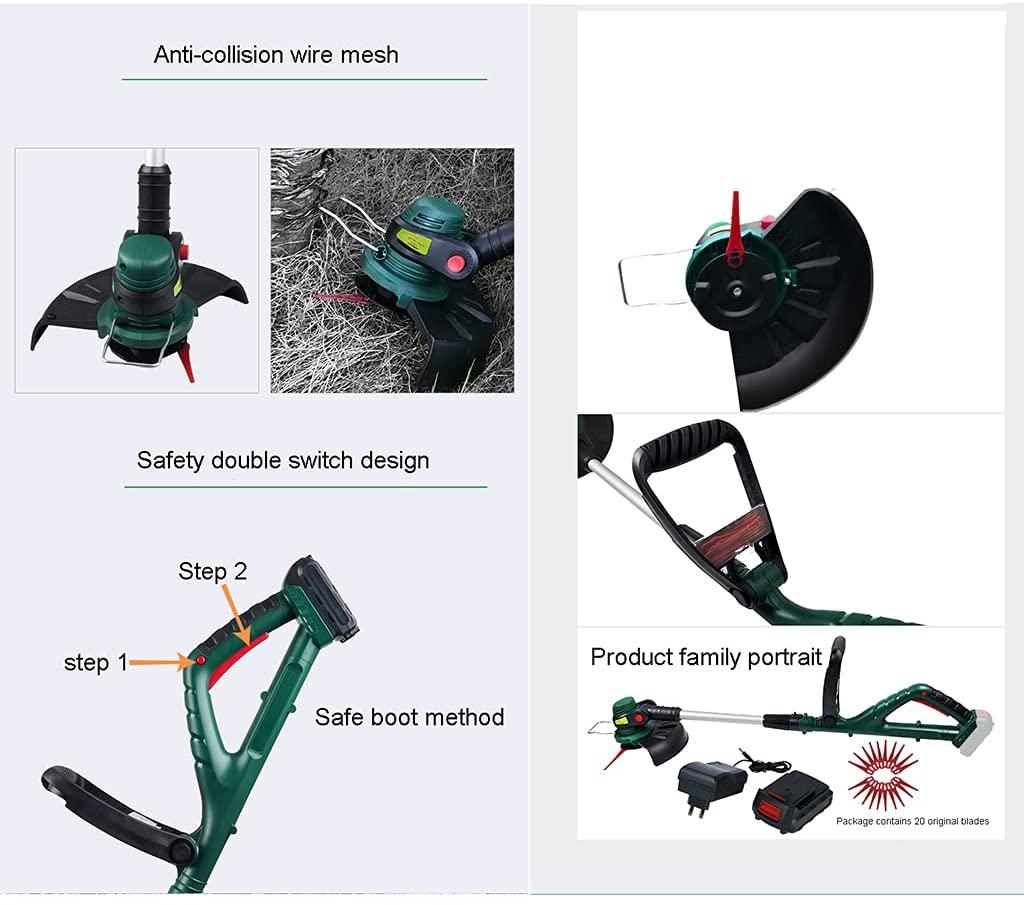Handheld lawn mower Cord Cutter, Portable and Retractable Weed Eater, Electric Weeder for Courtyard Garden Power Supply, Battery Length Adjustable