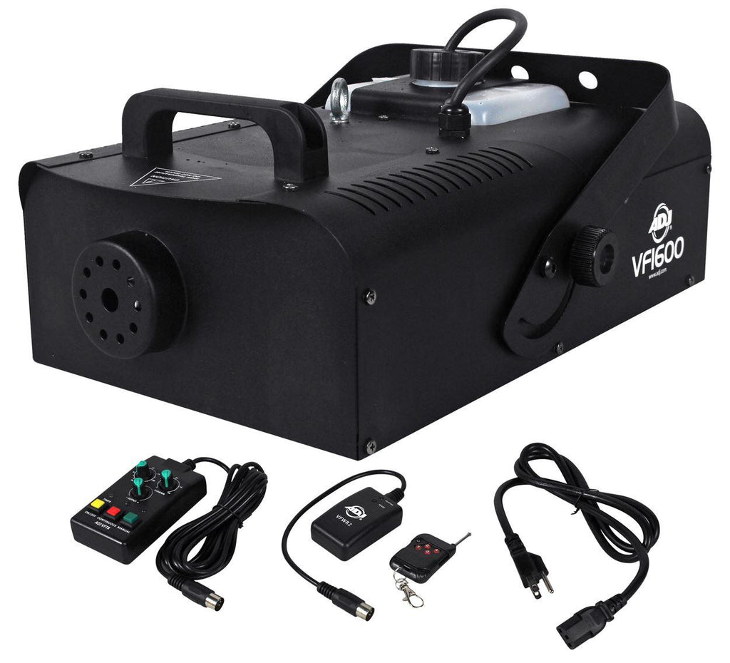 American DJ VF1600 Mobile DMX Fog Machine W/ Wired & Wireless Remotes+(2) Scrims