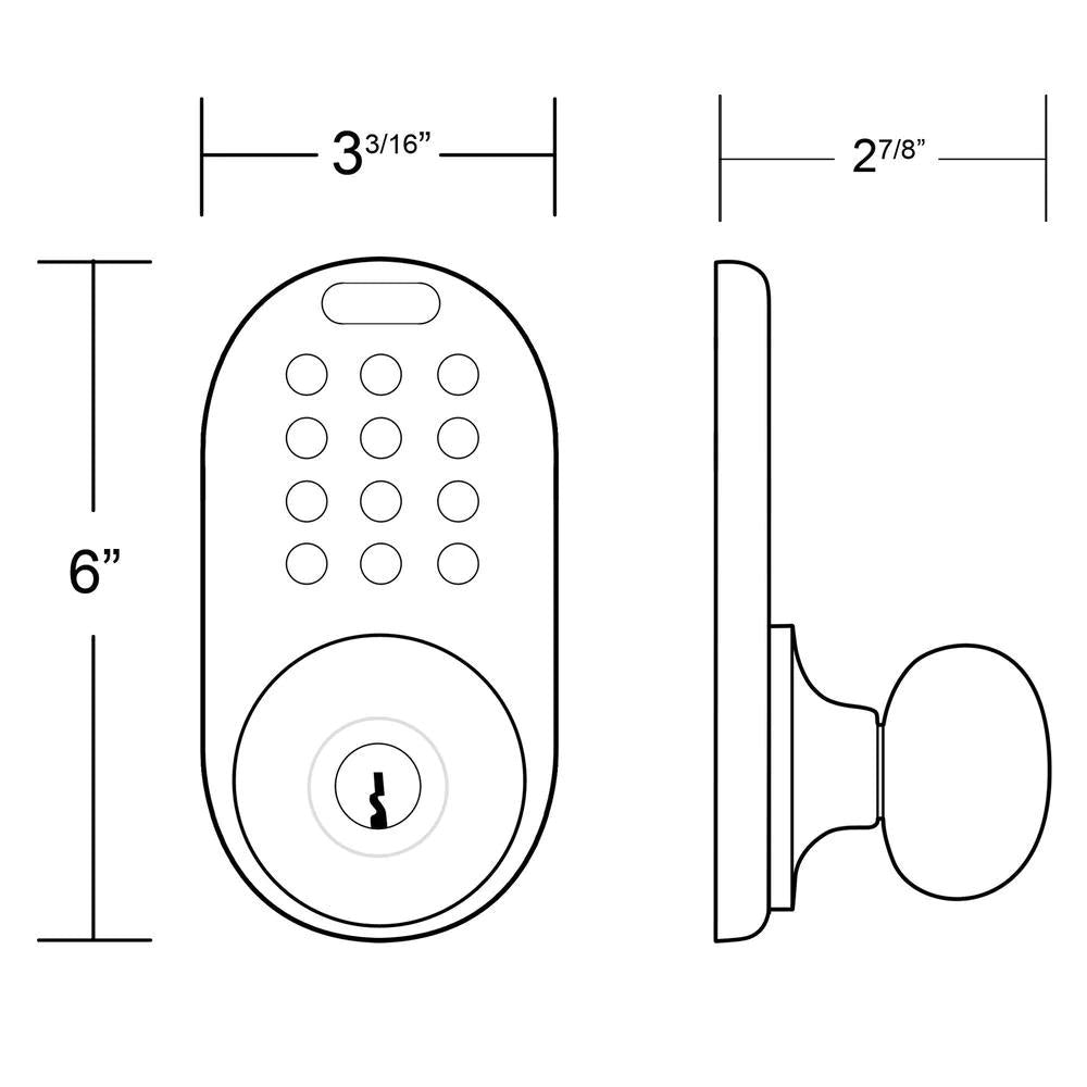 Satin Nickle Single-Cylinder Electronic Door Knob with Keyless Back-Lit Keypad Entry