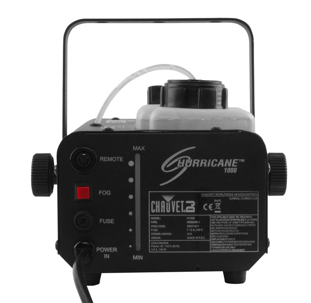 Chauvet DJ Hurricane 1000 Pro Fog/Smoke Machine with Remotes, H1000 (4 Pack)
