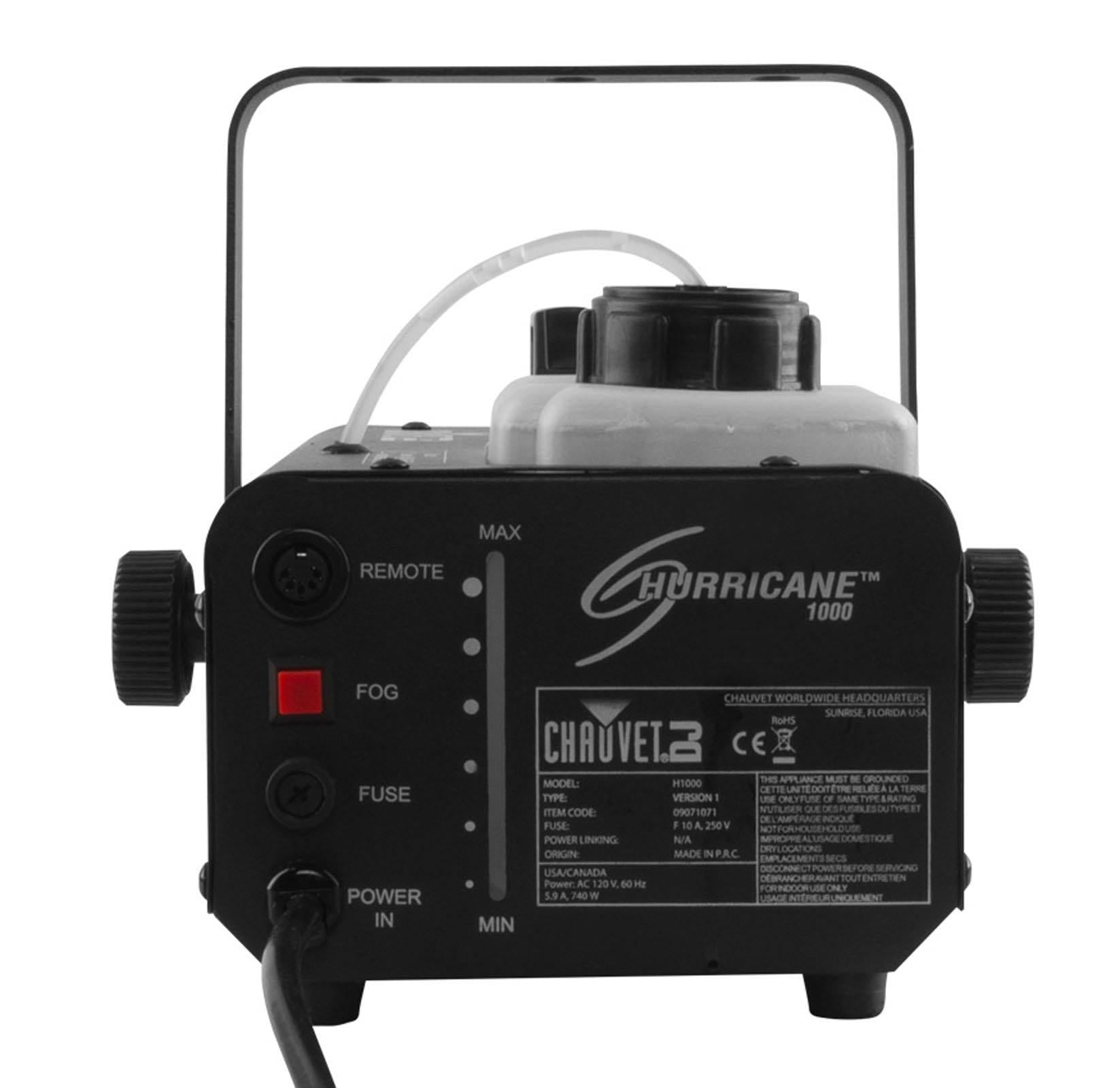 Chauvet DJ Hurricane 1000 Pro Fog/Smoke Machine with Remotes, H1000 (4 Pack)