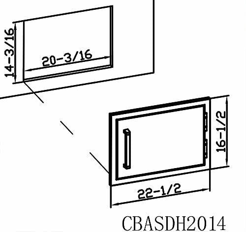 Outdoor Kitchen BBQ Access Door,20x14 Inch,304 20x14″ Horizontal