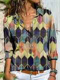 Fashion Color Block Single-breasted Shirt