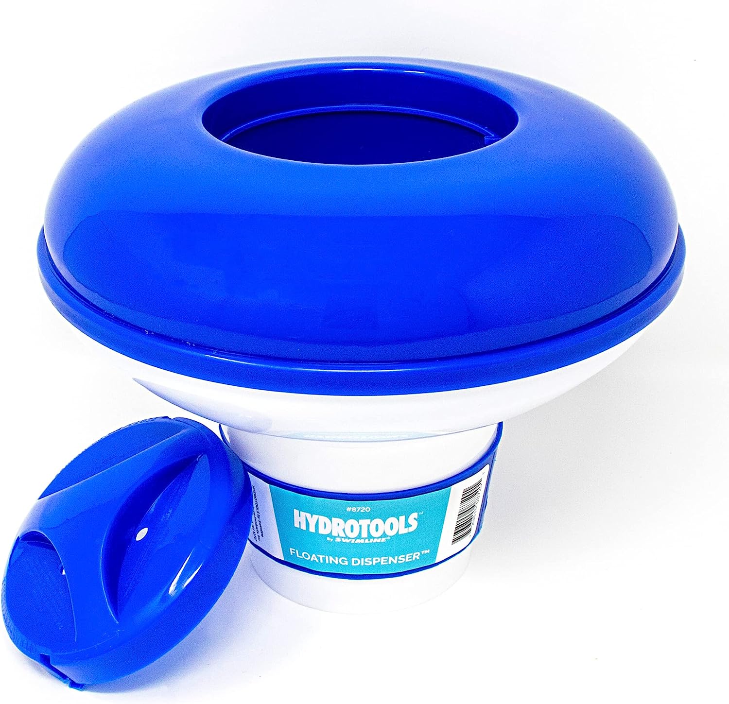 HYDROTOOLS BY SWIMLINE 8720 Extra Large Capacity Pool &amp; Spa Chemical Dispenser | Compatible With Bromine &amp; Chlorine Supports 1-3’’ Tablets | Adjustable Control Ring For Customizable Flow Rate