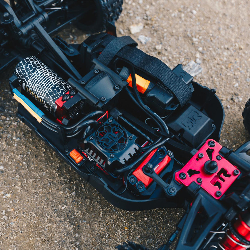 ARRMA 1/8 TYPHON 6S BLX 4WD Brushless By with Spektrum RTR, Red/Grey, ARA106046