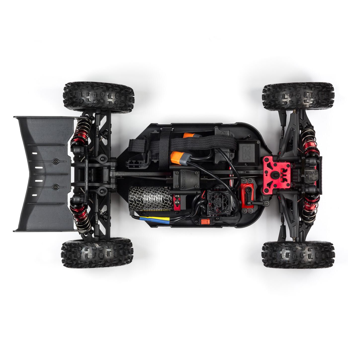 ARRMA 1/8 TYPHON 6S BLX 4WD Brushless By with Spektrum RTR, Red/Grey, ARA106046