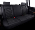 Aierxuan Back Seat Covers Compatioble with Chevy Silverado GMC Sierra Pickup Custom Fit 2007-2024 1500 2500HD 3500HD Crew Double Extended Cab Waterproof Leather Split Bench (Rear Seat/Black)