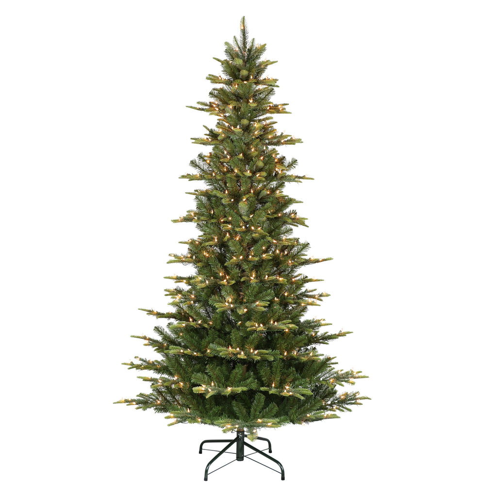 Puleo International 6.5 ft. Pre-Lit Slim Aspen Fir Artificial Christmas Tree with 350 UL-Listed Clear Lights