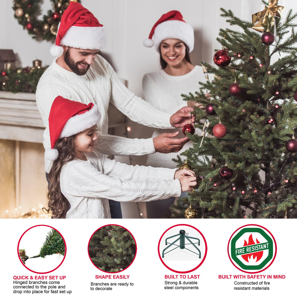 Puleo International 9' Pre-Lit Fraser Fir Artificial Christmas Tree with 1000 Clear UL Listed Lights